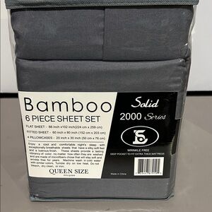 Gray Bamboo 6 Piece Sheet Set Queen